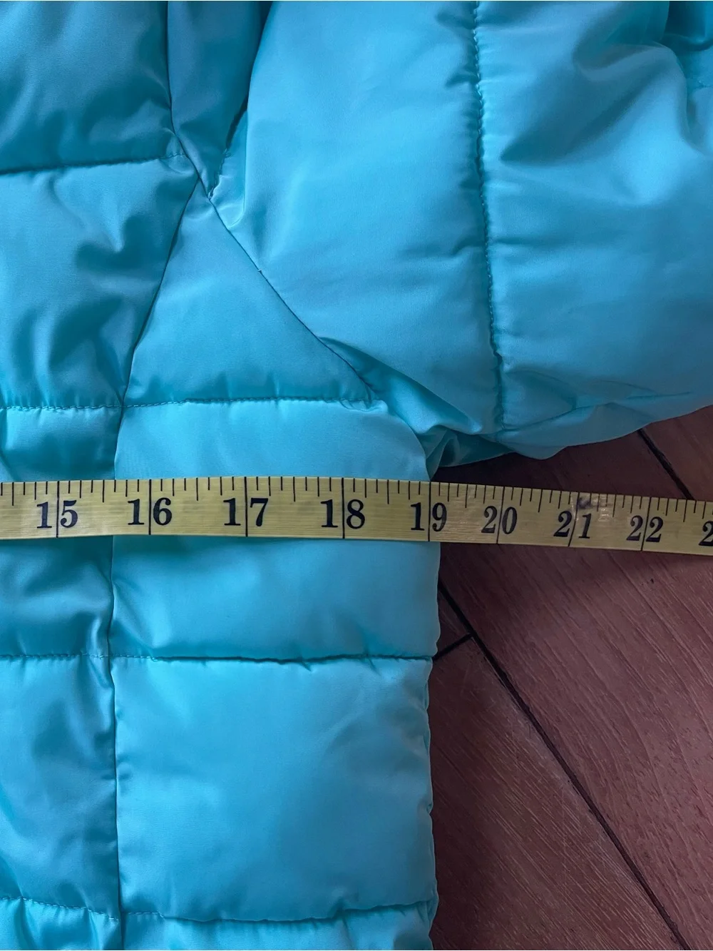 Justice Girls Aqua Faux Fur Hooded Puffer Winter Coat Size 12/14